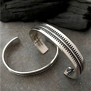 Minimalist Tooth Sterling Silver Cuff Bangle Bracelet